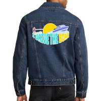 I Drive The Boat Waterskiing Yellow Men Denim Jacket | Artistshot