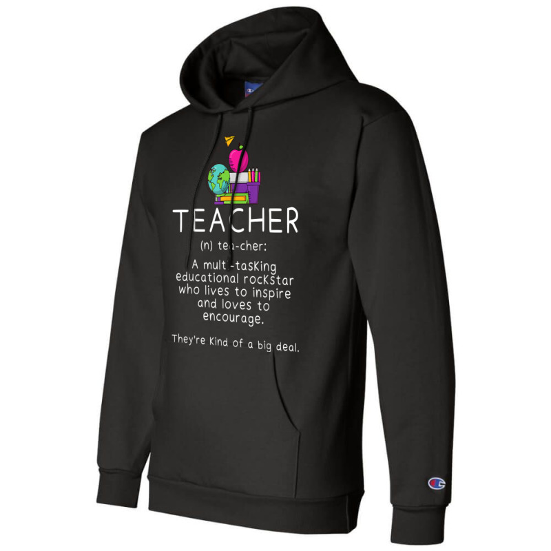 Teacher Definition   Funny Teaching School Teacher Champion Hoodie | Artistshot