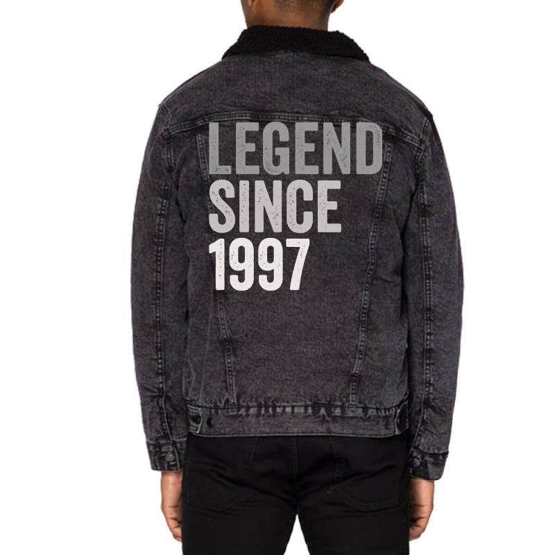 Legend Since 1997 Funny 24 Years Old 24th Birthday Unisex Sherpa-lined Denim Jacket | Artistshot