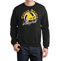 Cedar Beach Volleyball Green Crewneck Sweatshirt | Artistshot