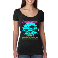 California Beach Summer Paradise Vintage Women's Triblend Scoop T-shirt | Artistshot