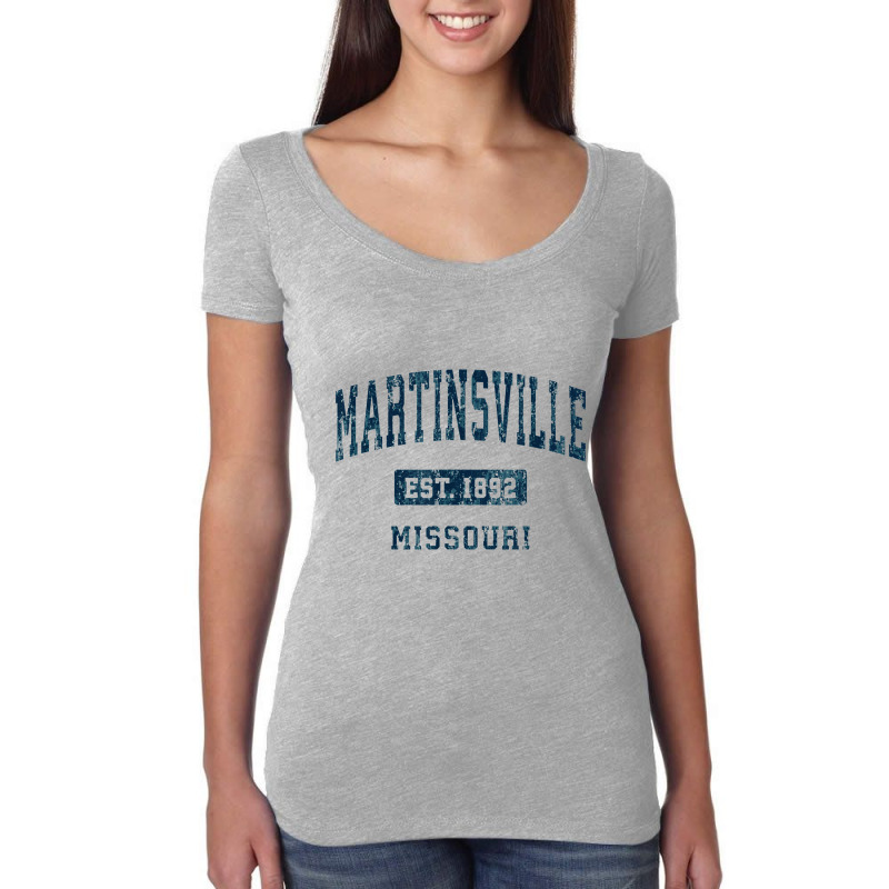 Martinsville Missouri Mo Vintage Athletic Sports Women's Triblend Scoop T-shirt by hattieariel | Artistshot