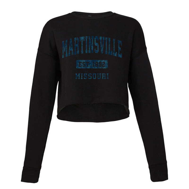 Martinsville Missouri Mo Vintage Athletic Sports Cropped Sweater by hattieariel | Artistshot