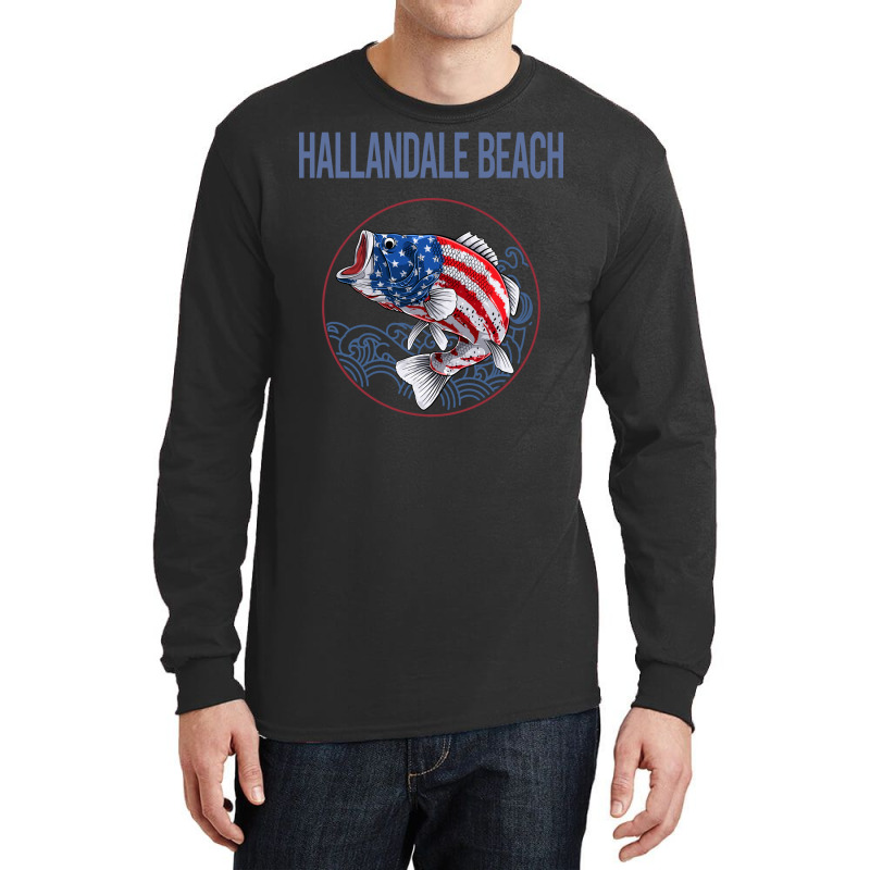 Usa Flag Fish Hallandale Beach Hipster Long Sleeve Shirts by sproleervinej | Artistshot