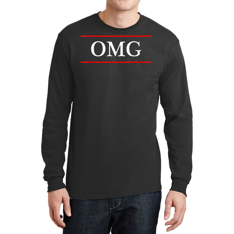 T Shirt That Says The Word   Omg   On It  Funny Gi Long Sleeve Shirts | Artistshot