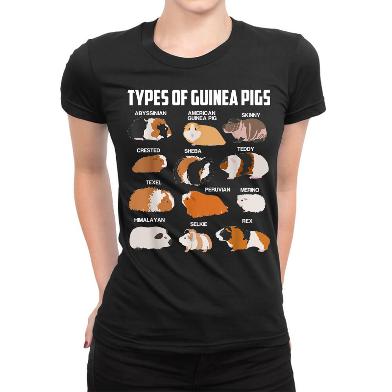 Types Of Guinea Pigs Owner Cool Animal Kids Xmas G Ladies Fitted T-Shirt by lelionsuza | Artistshot