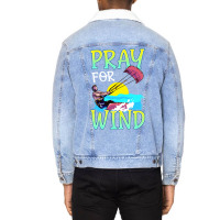 Kiteboarding Pray For Wind Kitesurfing Love Unisex Sherpa-lined Denim Jacket | Artistshot