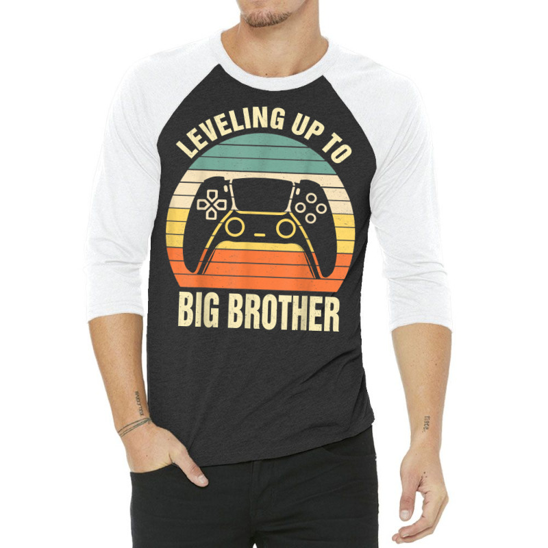 Leveling Up To Big Brother 2023 Funny Gamer Vintag 3/4 Sleeve Shirt | Artistshot