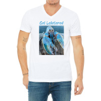 Funny Jumpscare Lobster Meme Blue Crustacean V-neck Tee | Artistshot