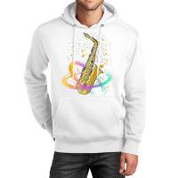 Saxophone Player Musical Notes Jazz Musician Saxop Unisex Hoodie | Artistshot