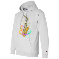 Saxophone Player Musical Notes Jazz Musician Saxop Champion Hoodie | Artistshot