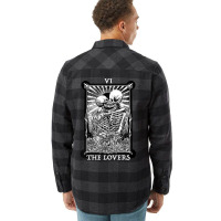 The Lovers Vintage Tarot Card Occult Skeletons Sup Flannel Shirt | Artistshot