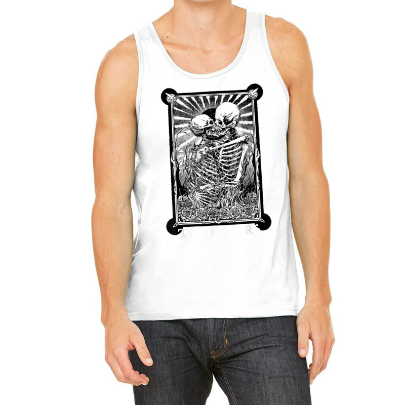 The Lovers Vintage Tarot Card Occult Skeletons Sup Tank Top | Artistshot