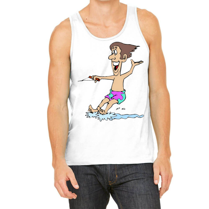 Waterskiing Dad On Vacation Yellow Tank Top by zelekmanfraw | Artistshot