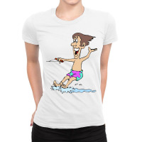 Waterskiing Dad On Vacation Yellow Ladies Fitted T-shirt | Artistshot