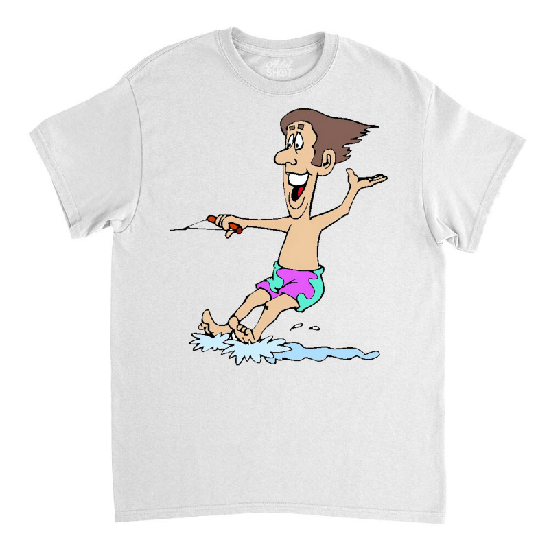 Waterskiing Dad On Vacation Yellow Classic T-shirt by zelekmanfraw | Artistshot