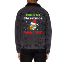 This Is My Christmas Pajama Volleyball Middle Bloc Unisex Sherpa-lined Denim Jacket | Artistshot