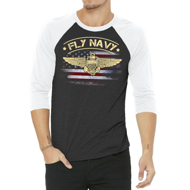 Classic Naval Officer Pilot Wings Long Sleeve T Sh 3/4 Sleeve Shirt by heffopance | Artistshot