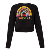 Maestra Proud Spanish Teacher Bilingual Teacher Cu Cropped Sweater | Artistshot