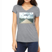 Big Whale Women's V-neck T-shirt | Artistshot