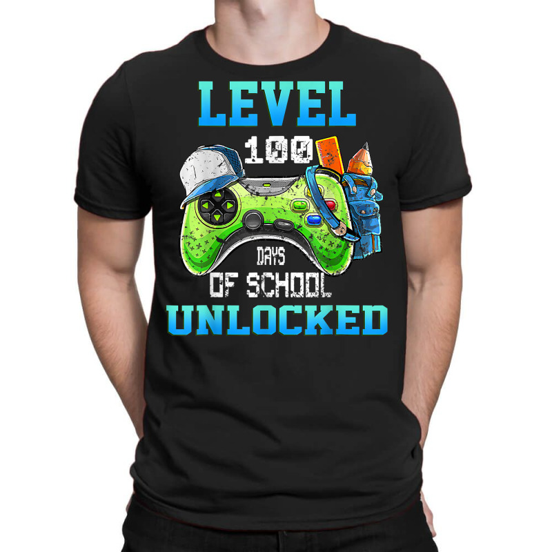 Level 100 Days Of School Unlocked Gamer Video Game T-shirt | Artistshot