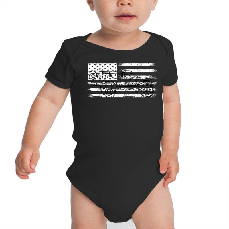 Distressed Usa Flag 4wd 4 Runner Overland Camp Out Baby Bodysuit by mumm | Artistshot