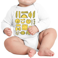 Pasta Noodles Spaghetti, Penne, Tortellini, Farfal Long Sleeve Baby Bodysuit | Artistshot