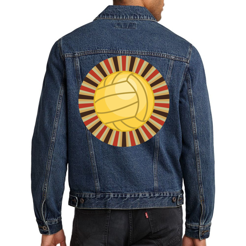 Volleyball Retro Cool Cute Men Denim Jacket | Artistshot