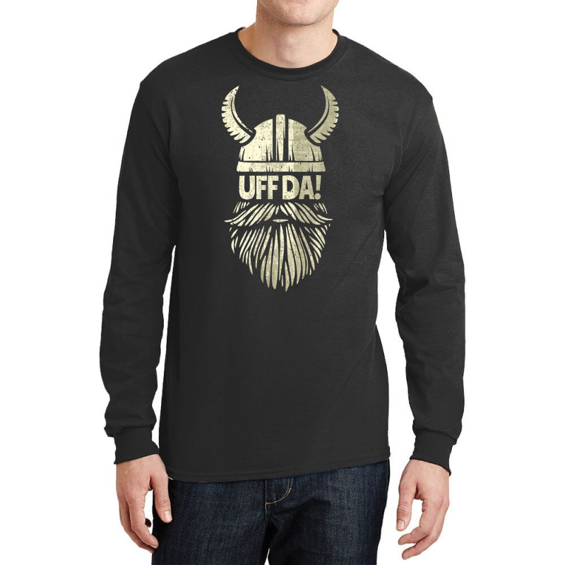 Uff Da Norwegian Quote Scandinavian Viking Helmet Long Sleeve Shirts | Artistshot