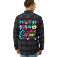 Tie Dye Happy 100th Day Of School Teacher Student Flannel Shirt | Artistshot