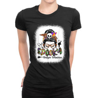 Spooky Dialysis Technician Messy Bun Women Funny H Ladies Fitted T-shirt | Artistshot