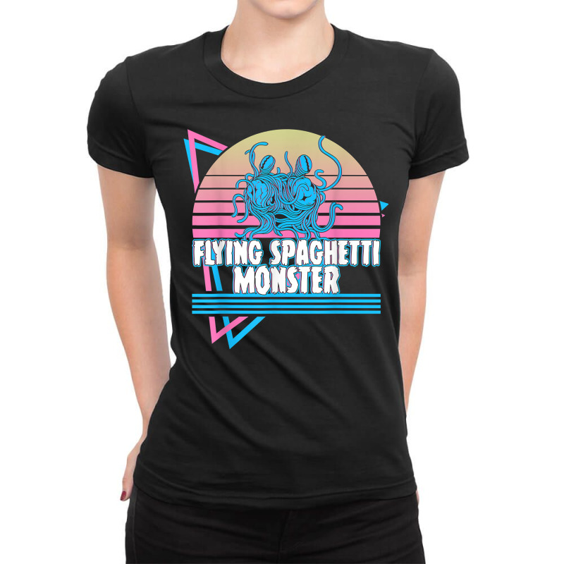 Flying Spaghetti Monster Pastafari Fsm Atheist Ret Ladies Fitted T-Shirt by chomibe | Artistshot