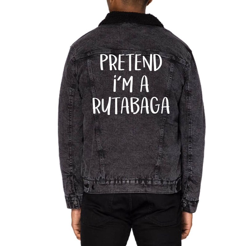 Pretend I'm A Rutabaga Costume Funny Food Hallowee Unisex Sherpa-lined Denim Jacket | Artistshot