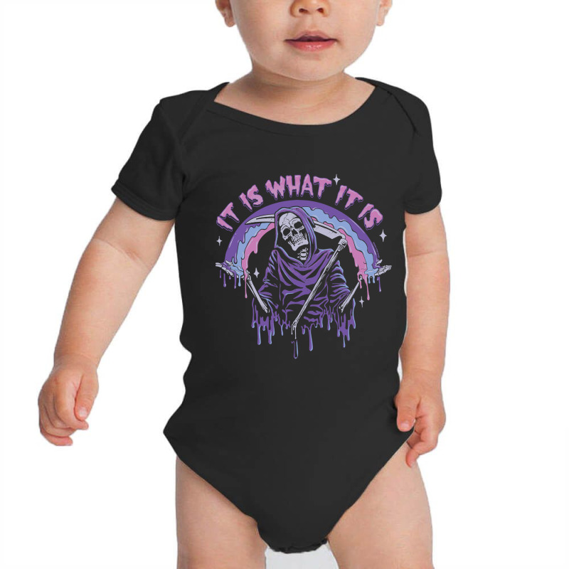 Death ~ It Is What It Is ~ Pastel Goth Grim Reaper Baby Bodysuit | Artistshot