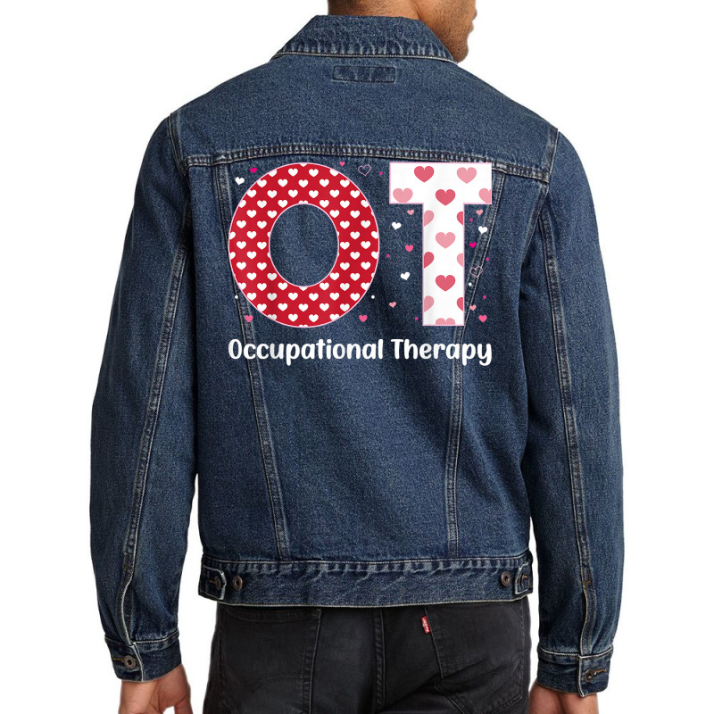 Occupational Therapy Valentines Day Design Cool Ot Men Denim Jacket | Artistshot