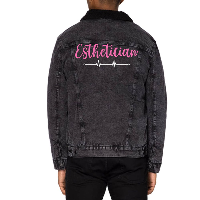 Esthetician Font Contrast Design Unisex Sherpa-lined Denim Jacket | Artistshot