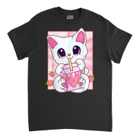 Strawberry Milkshake Cat For Women Girls, Kawaii A Classic T-shirt | Artistshot