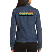 Esthetician Retro Sunset Skyline Design Ladies Denim Jacket | Artistshot