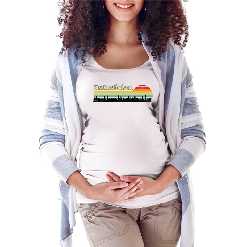 Esthetician Retro Sunset Skyline Design Maternity Scoop Neck T-shirt | Artistshot