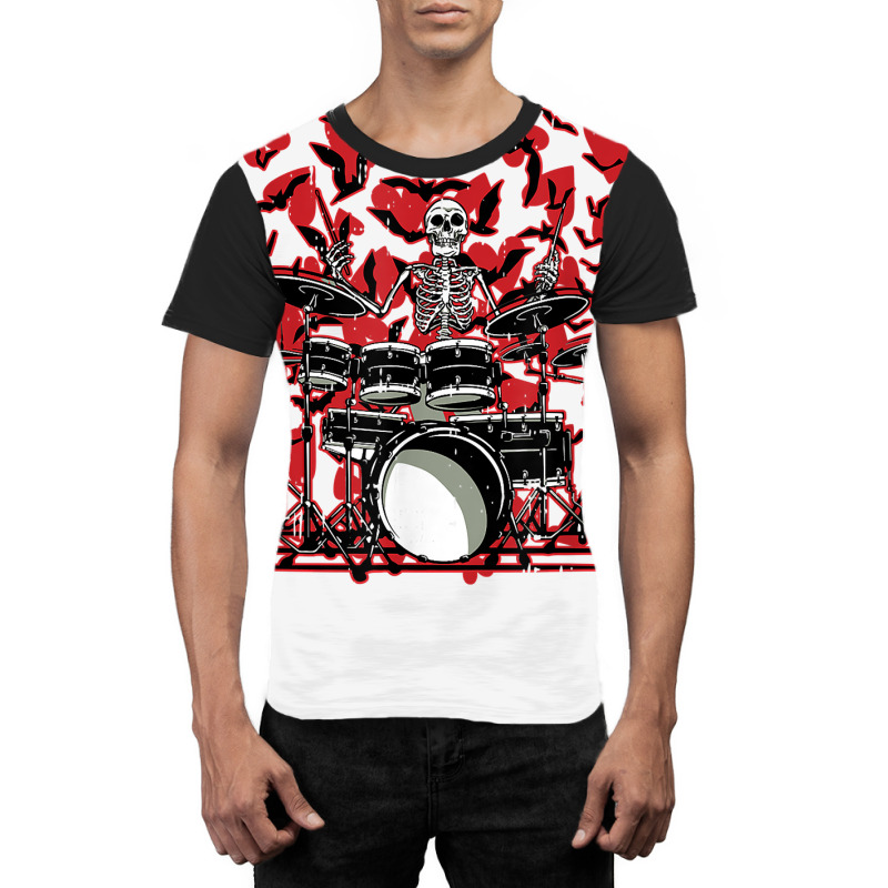 Skeleton Drummer Valentines Day Rock N Roll Drum M Graphic T-shirt | Artistshot