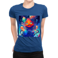 Fish With Blue Eyes Design Ladies Fitted T-shirt | Artistshot