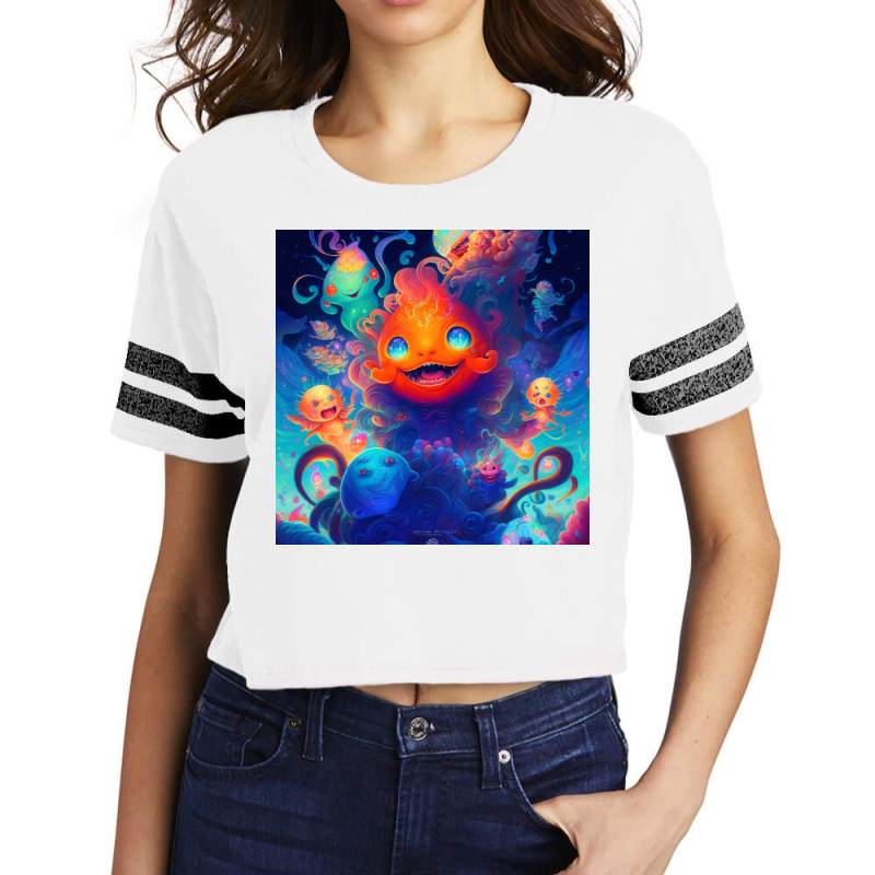 Fish With Blue Eyes Design Scorecard Crop Tee by TheDol | Artistshot