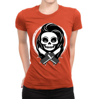 Beautician Skull And Crossed Lipsticks White  Trav Ladies Fitted T-shirt | Artistshot