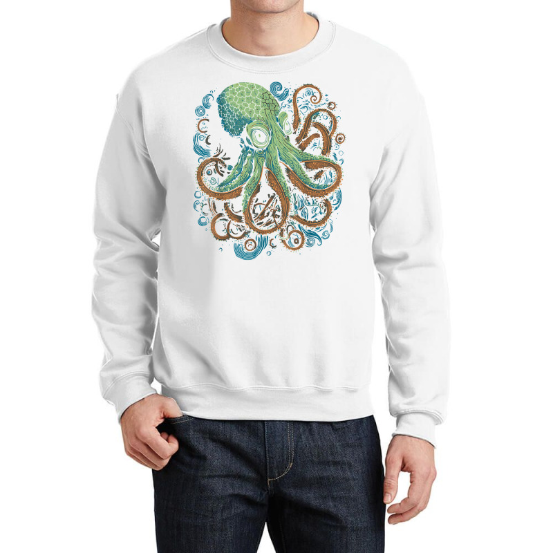 Beautiful Octopus Ocean Animal Lover Artistic Grap Crewneck Sweatshirt | Artistshot