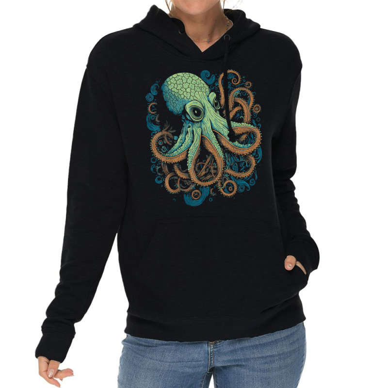 Beautiful Octopus Ocean Animal Lover Artistic Grap Lightweight Hoodie | Artistshot