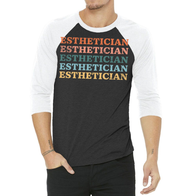 Esthetician Repeat Text Design 3/4 Sleeve Shirt | Artistshot