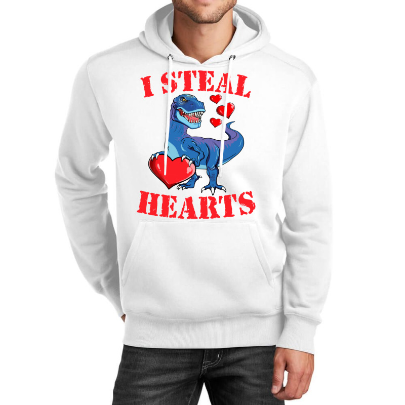 Valentines Day Dinosaur I Steal Hearts Tshirt Gift Unisex Hoodie | Artistshot