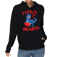 Valentines Day Dinosaur I Steal Hearts Tshirt Gift Lightweight Hoodie | Artistshot