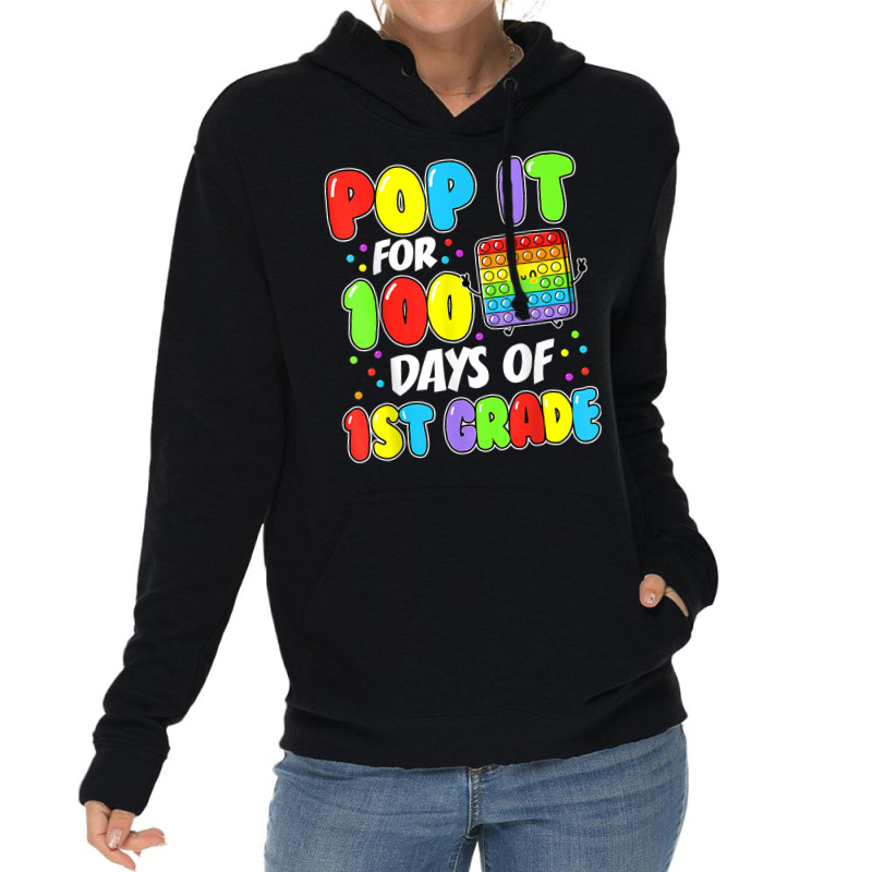 Kids Kids 100th Day Of School Pop It 100 Days Of 1 Lightweight Hoodie | Artistshot