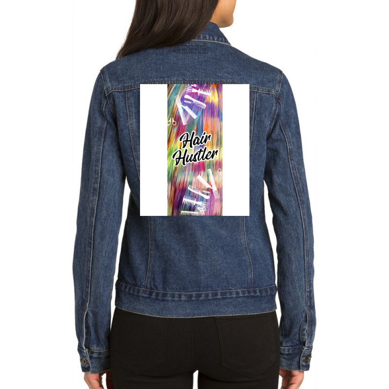 Hair Hustler Music Ladies Denim Jacket | Artistshot